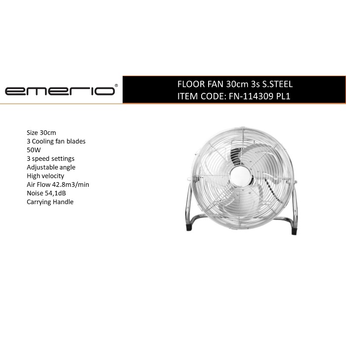em-floor-fan-30cm-3s-silver
